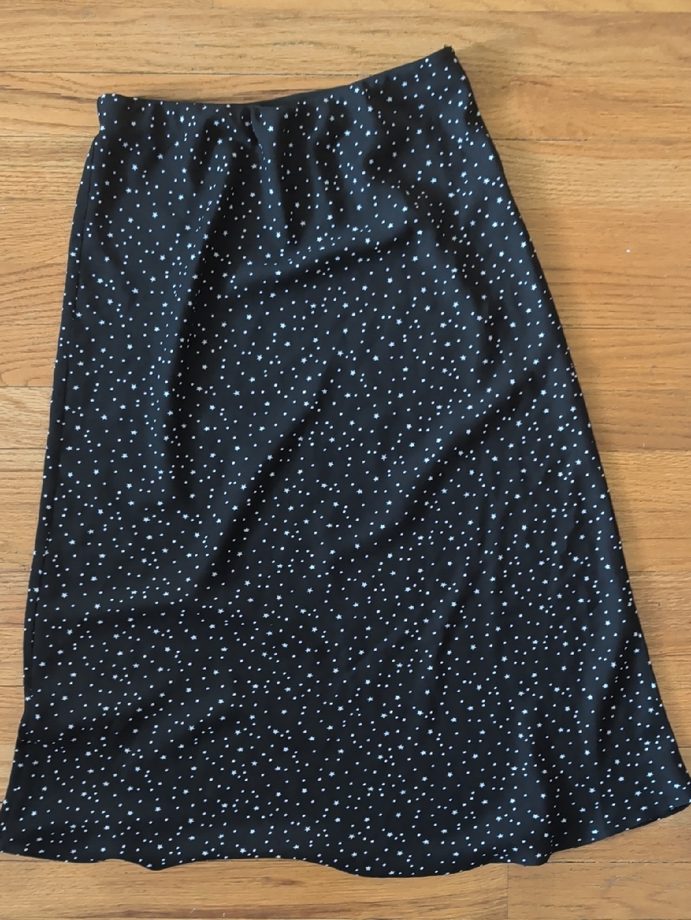 nasty Gal Black Polka Dot And Stars Midi Skirt